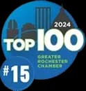 A logo badge for the Greater Rochester Chamber Top 100 of 2024.
